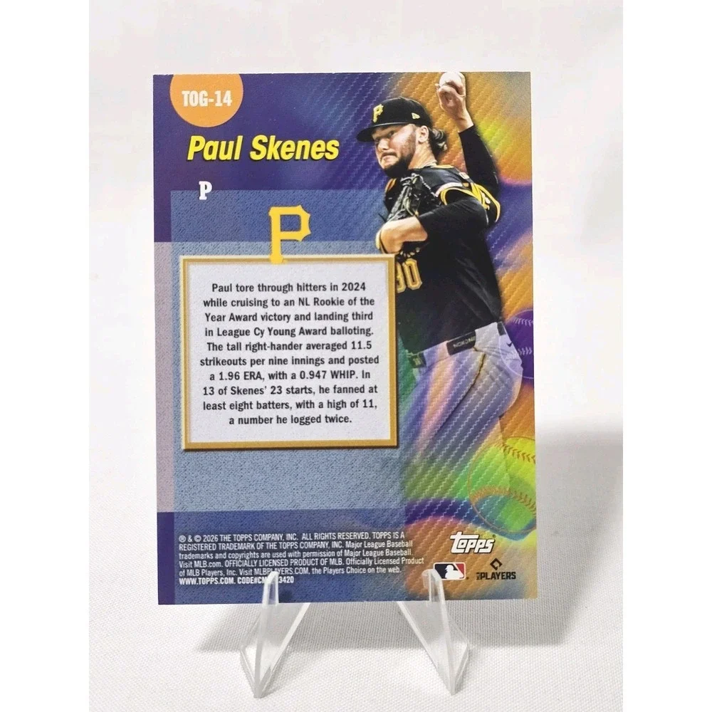 🔥🔥NEW! 2026 Topps Series 1 #TOG-14 Paul Skenes TITANS OF THE GAME - Pirates